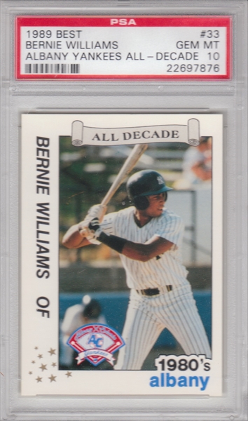 1987 outlet Bernie Williams Ft Lauderdale Yankees graded 10 Baseball Card